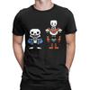 Мужская футболка Undertale Sans и Papyrus Игра Одежда из чистого хлопка Повседневная футболка с коротким рукавом и круглым вырезом Футболка больших размеров