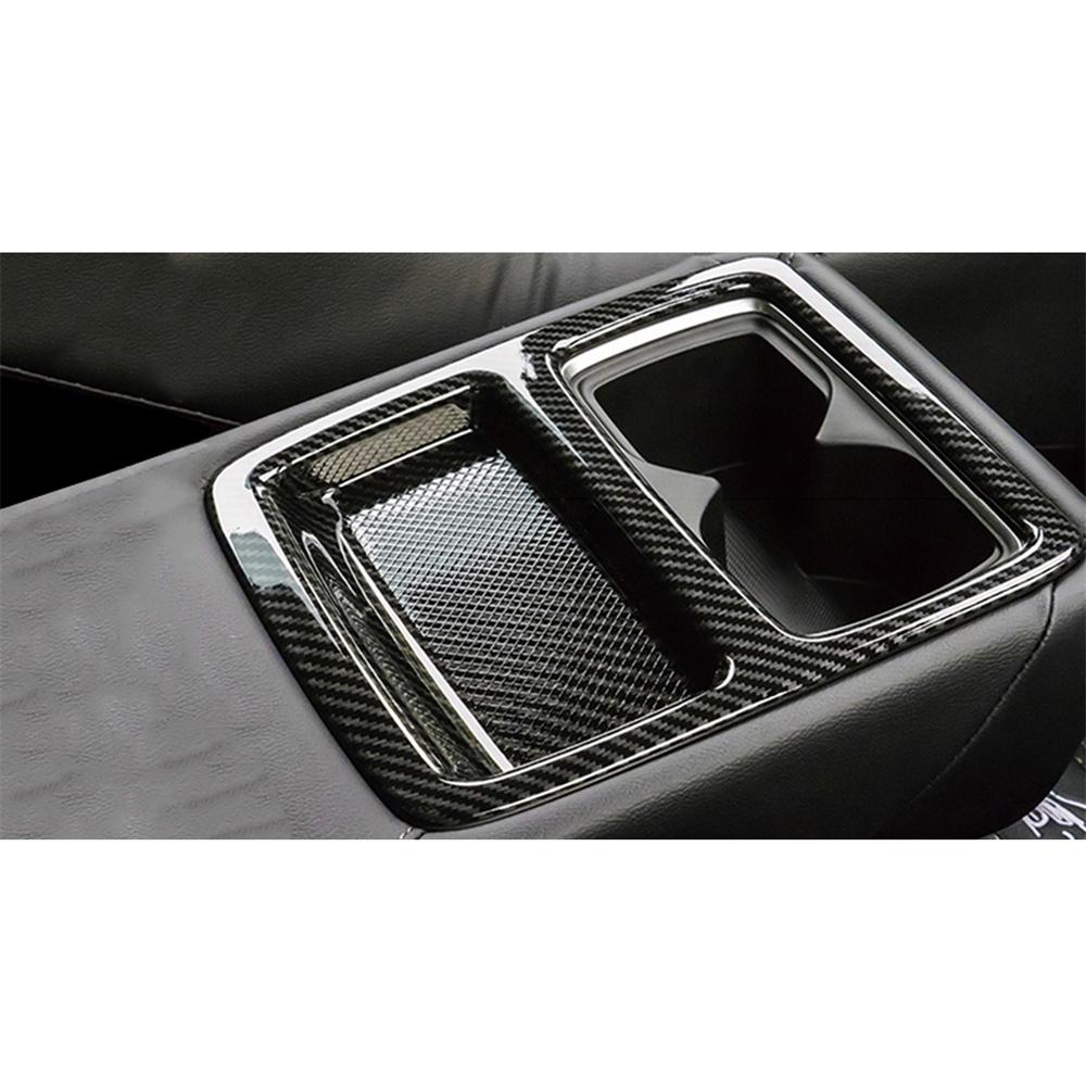 Carbon Fiber Look Car Rear Water Cup Holder Panel Cover For Honda Accord 2018-22
