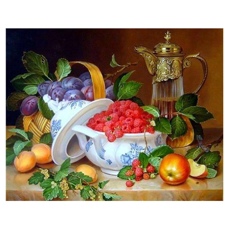 5D Diy Алмазная картина Фрукты Набор Полный дрель Круглая Алмазная вышивка Мозаика Изображение Стразы Украшение дома