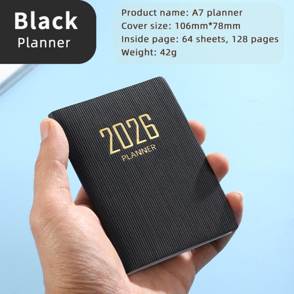 With Calendar 2026 Agenda Book A7 Notebooks Portable To Do List English Notepad  Students