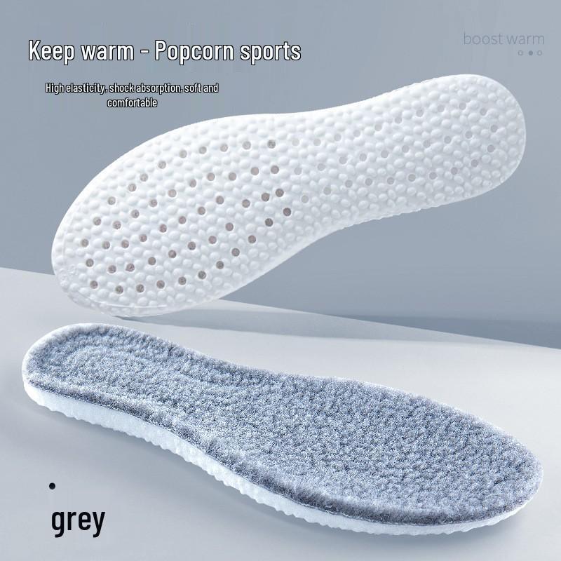 ПУ Зимний Шаг-На-Комфорт: Мужская и женская шерстяная стелька с вельветовой подкладкой, впитывающим пот полынью и спортивной амортизацией