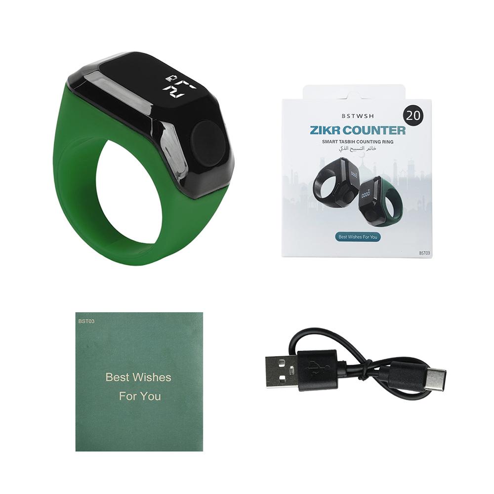 Bluetooth Smart Ring Counter Wearable OLED Digital Tally Counter APP Vibration Reminder  9999 Count Silent Button 120mAh Type-C