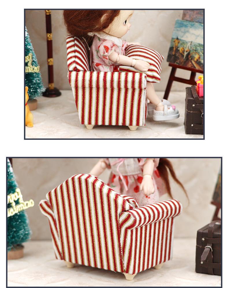 1:12 Миниатюрной мебели для кукольного домика - Одиночный диван для миниатюрной сцены и куклы OB11