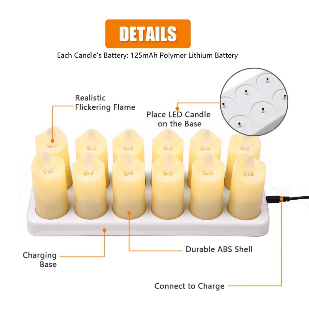With Base Electric Candle Warm Yellow Lighting Votive Candle Realistic LED Candles Flame-Free