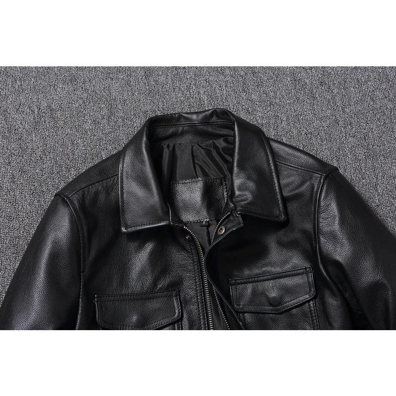 Китайский размер Повседневная натуральная воловья кожаная мужская куртка облегающая черная кожаная куртка мужское пальто мужская кожаная куртка весна осень