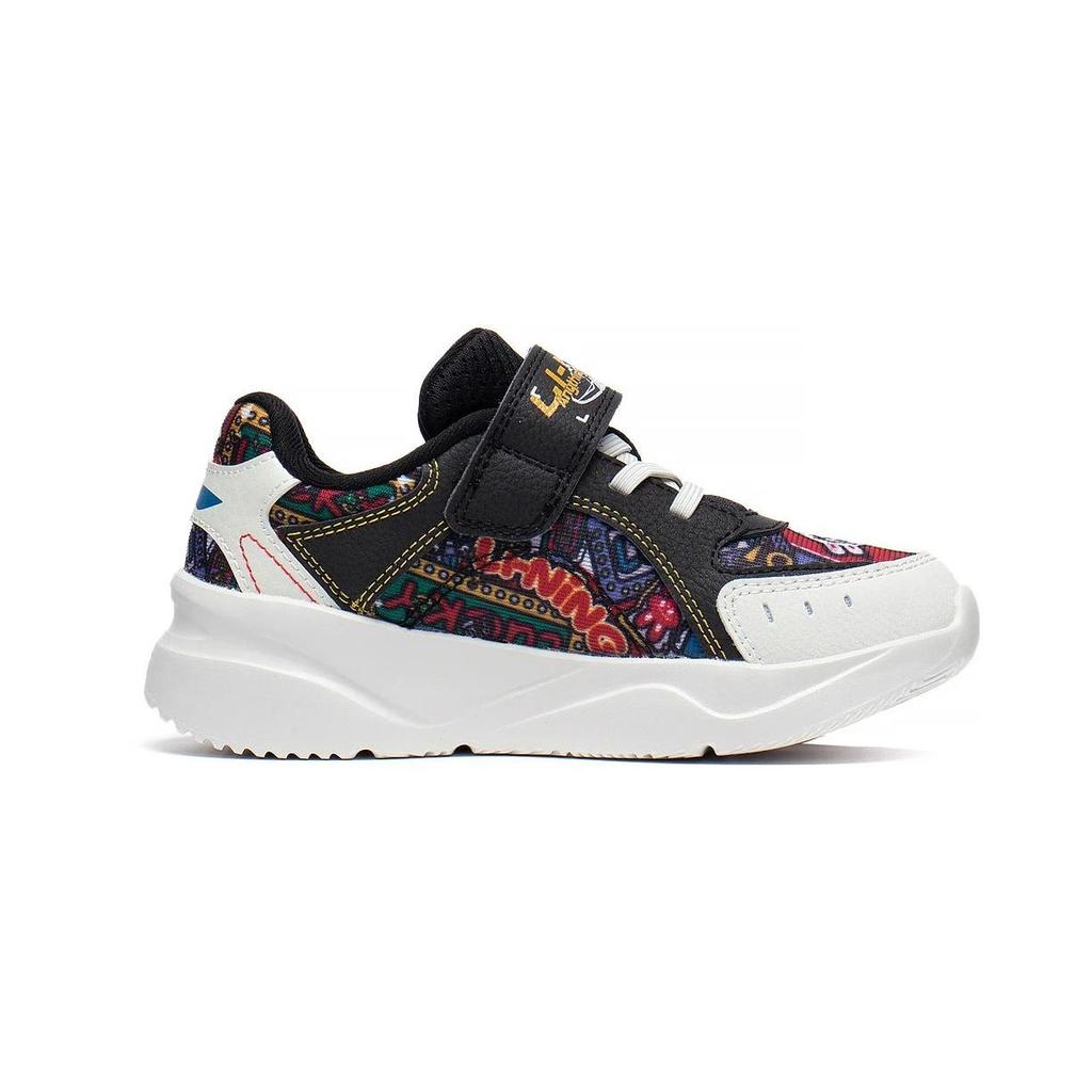 Li Ning Удобная нескользящая прочная повседневная обувь Детские кроссовки Черный Белый YKNT020-3