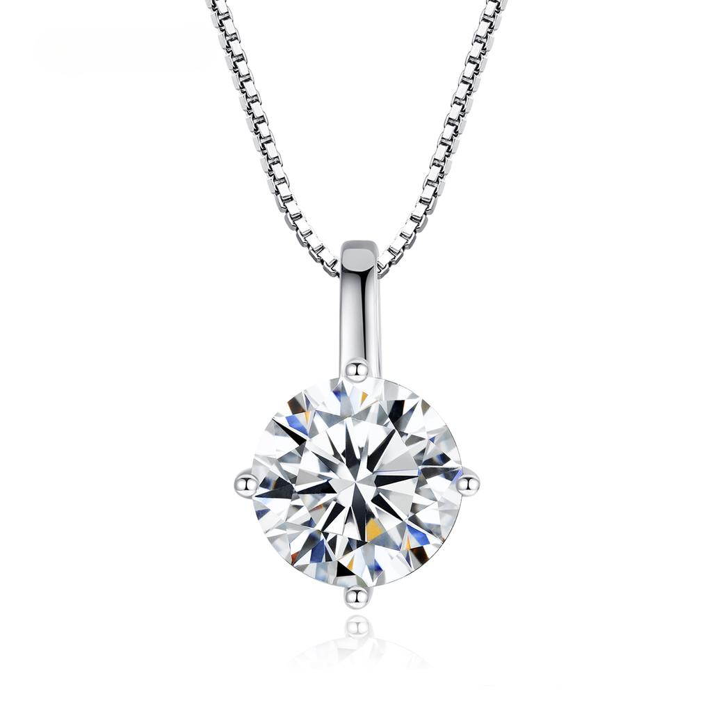 D цвет 1 карат муассанит камень подвеска ожерелья летние модные стерлингового серебра 925 пробы женское ожерелье свадебные украшения