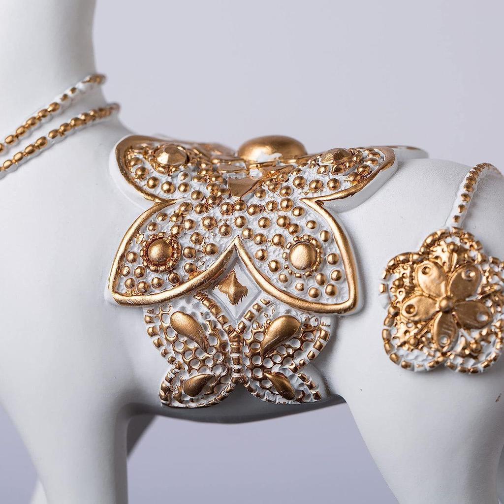 Скульптуры оленей из смолы золотистого и белого цвета | Красивый декор для дома | Поднимает энергетику вашей комнаты (Упаковка из 2 шт., белый) Самый последний