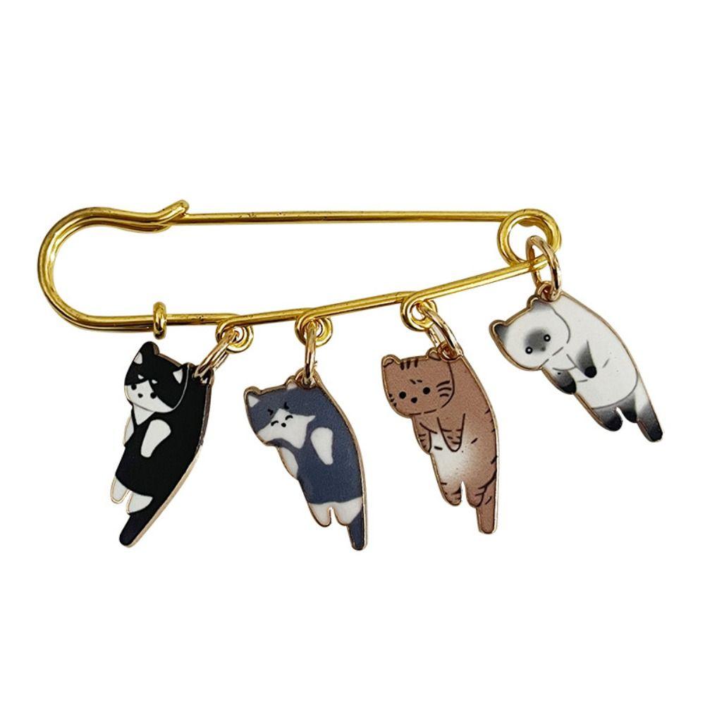 Нагрудный значок Kawaii, эмалированная брошь в виде кота, цинк, сплав цинка, аксессуар для рюкзака с героями мультфильмов