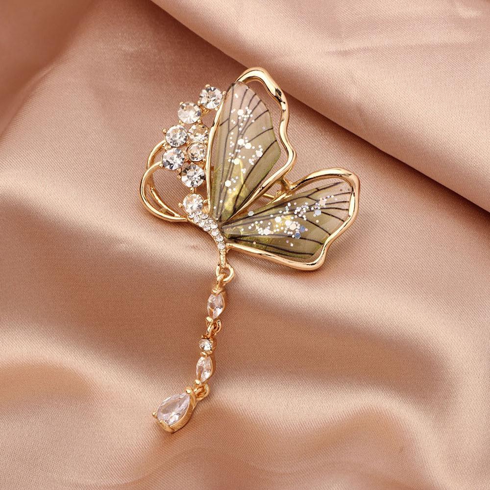 Элегантная синяя бутоньерка для костюма: Брошь-булавка Bauhinia Pearl для защиты от оголения для женщин