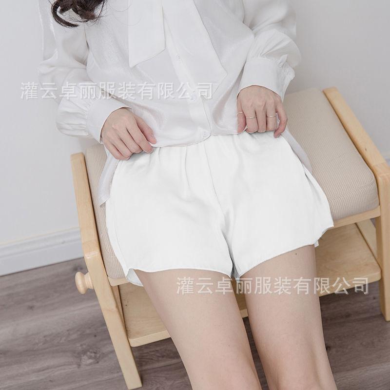 Имитация шелка изогнутые леггинсы шорты женская одежда тонкие свободные большие размеры защитные брюки противоослепляющие брюки