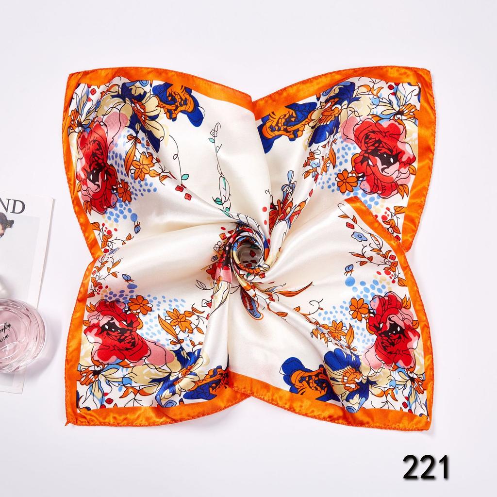 50cm Small Square Scarf Butterfly Floral Small Neck Scarf Bag Accessories Square Scarf