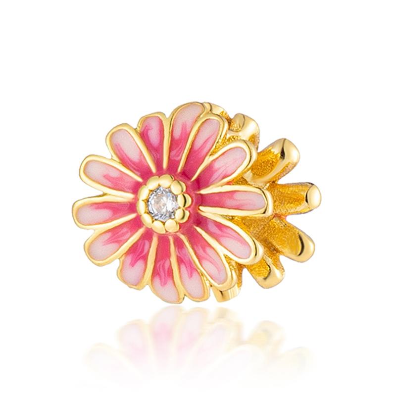 НОВЫЕ блестящие круглые бусины-шармы с позолотой, подходят для оригинального серебряного браслета, DIY украшения, подарок, бант, двойное сердце, подвеска