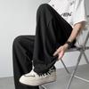 Men's 2025 Summer Ice Silk Loose Straight-Leg Pants - Thin, Trendy, Korean Style, Plus Size.