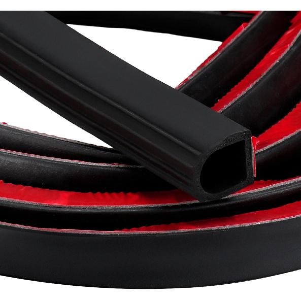 Rubber D Shape Door Seal Strip 1" RV Slide Out Seal Self Adhesive EPDM Rubber Heavy Duty Automotive Weather Stripping For Fill Gaps Apply To Car
