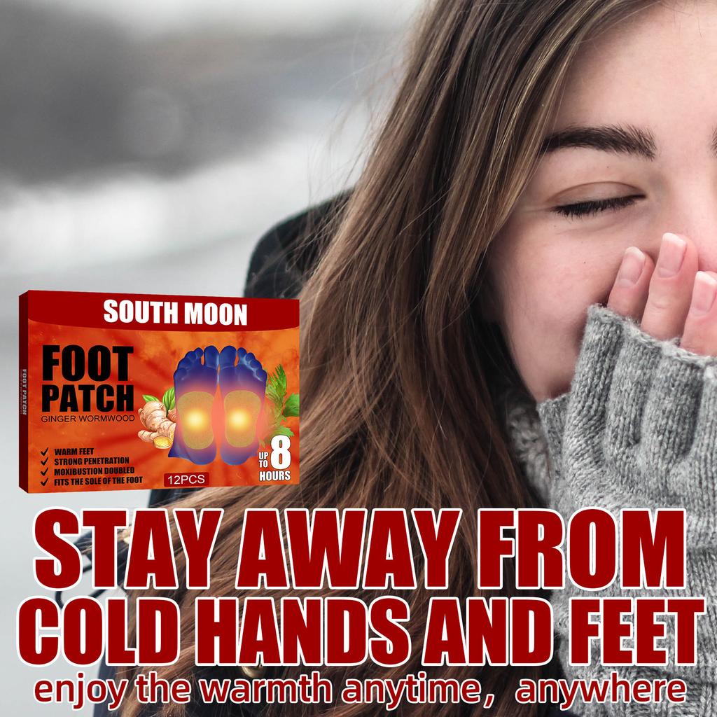 South Moon Пластырь для ног с имбирем и полынью улучшает качество сна, снимает стресс, отталкивает холод и сохраняет тепло.