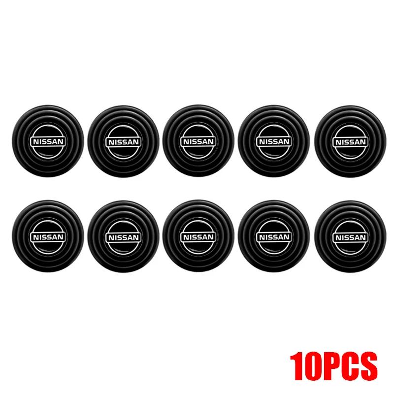 10Pcs Car Door Trunk Silence Damping Pad Interior Accessories For Nissan Qashqai J11 J12 Juke murano Leaf Pulsar Navara Xtrail