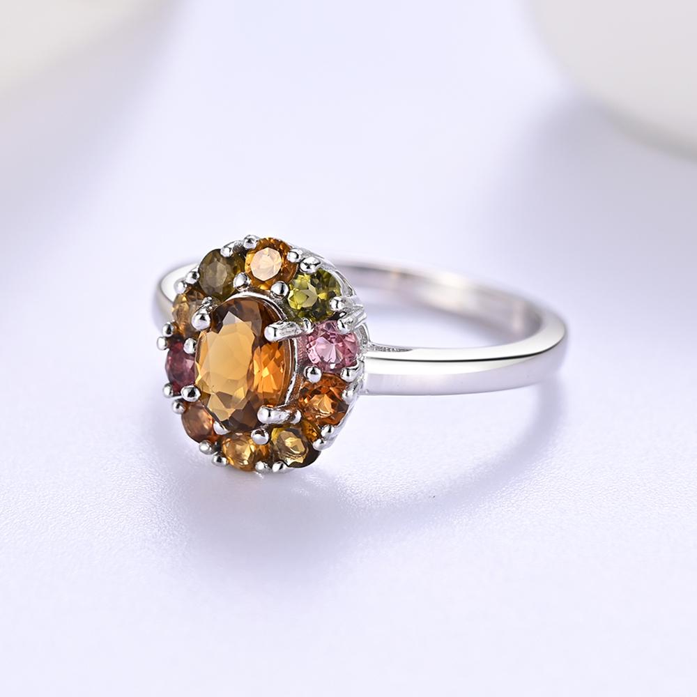 Великолепный набор из натуральных разноцветных турмалинов и серебра 925 пробы, изысканных ювелирных изделий для женских вечеринок и повседневных нарядов