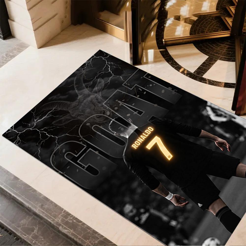 Ronaldo's Legacy Soccer Carpet Design for Outdoor Dormitory Balcony Decorate room Antislip Carpet Anime Office Decor
