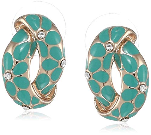 Подарочные украшения на День Святого Валентина : Комбинированные серьги-гвоздики Estele для женщин и девочек (БЕЛЫЙ,ЗЕЛЕНЫЙ,РОЗОВЫЙ), один размер, многоцветный