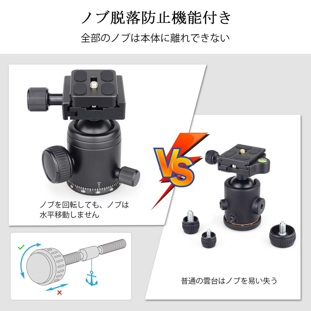 Ball Head 36mm Ball Head Lightweight Aluminum Alloy CNC Machined 360 Degree Rotation Panoramic Photography ARTCISE Maximum Load Capacity 15kg Mounting