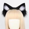 Кошачьи ушки Уши для кошек животных Пушистые ушки Повязка для волос Аксессуары для костюмов Кошачий костюм Аксессуары для волос Товары для мероприятий Школьный фестиваль [Solxion] (Чернить &