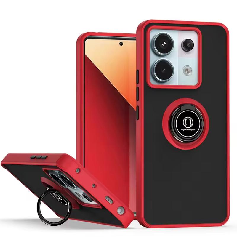 Translucent Shockproof Hard Case with Metal Stand for Poco X7 Pro X6 Pro C75