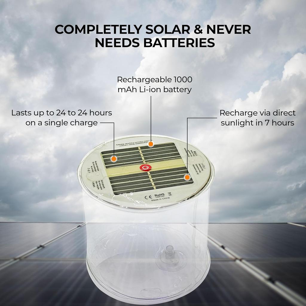Solar Inflatable Lights Outdoor Camping Tent Lantern Waterproof Solar Powered Led Lamp Survival Emergency For Adventures Trave