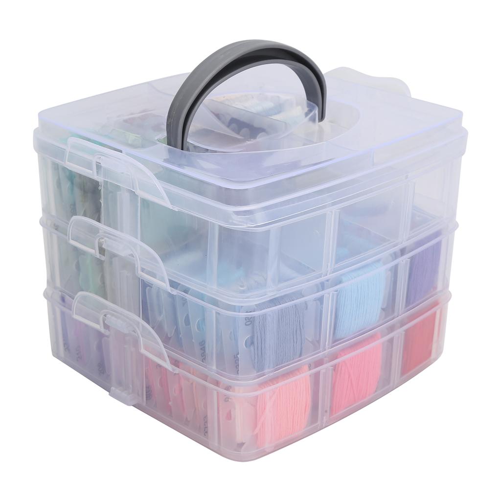 Embroidery Thread ThreeLayer Box 150Color Plastic Board Sewing Thread for Sewing Craft Products