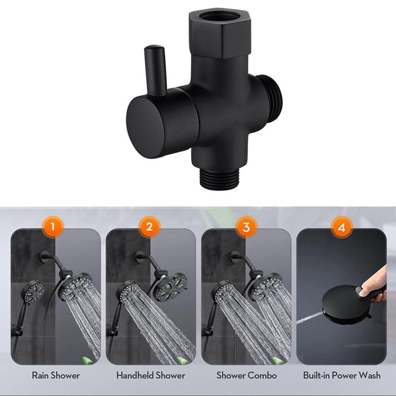 9-Function Chrome Modern High Pressure Shower Head Set Handheld Shower Hose Holder Easy Wall-Mounted Installation 3-Year