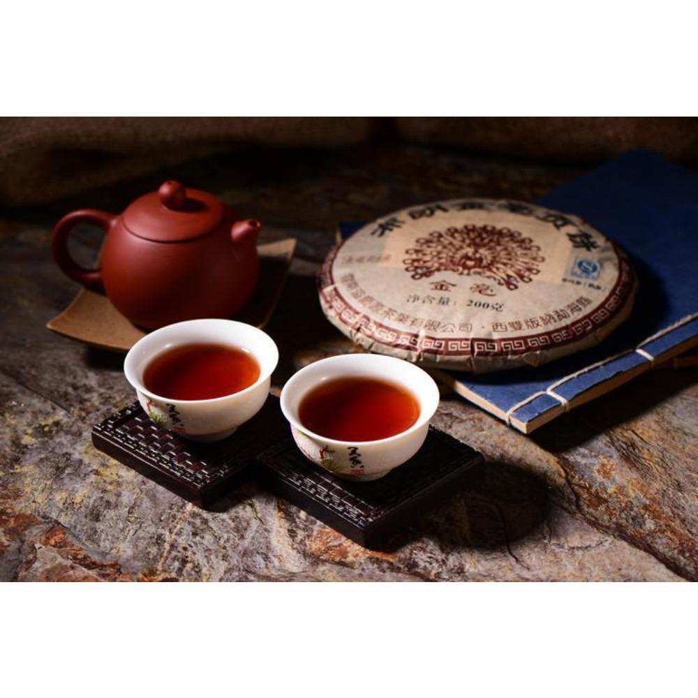 Юньнаньский чай Пуэр 200 г Созревший Чайный Блин Jinmao Gong Cha Старое Дерево Ферментированный Английский: Юньнань Пуэр 200 г Созревший Чайный Блин Jinmao Gong Старое Дерево Ферментированный