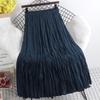 Осенние и зимние женские юбки, корейская юбка с рюшами, элегантная нижняя часть с высокой талией, тонкая плиссированная юбка со складками, большие размеры