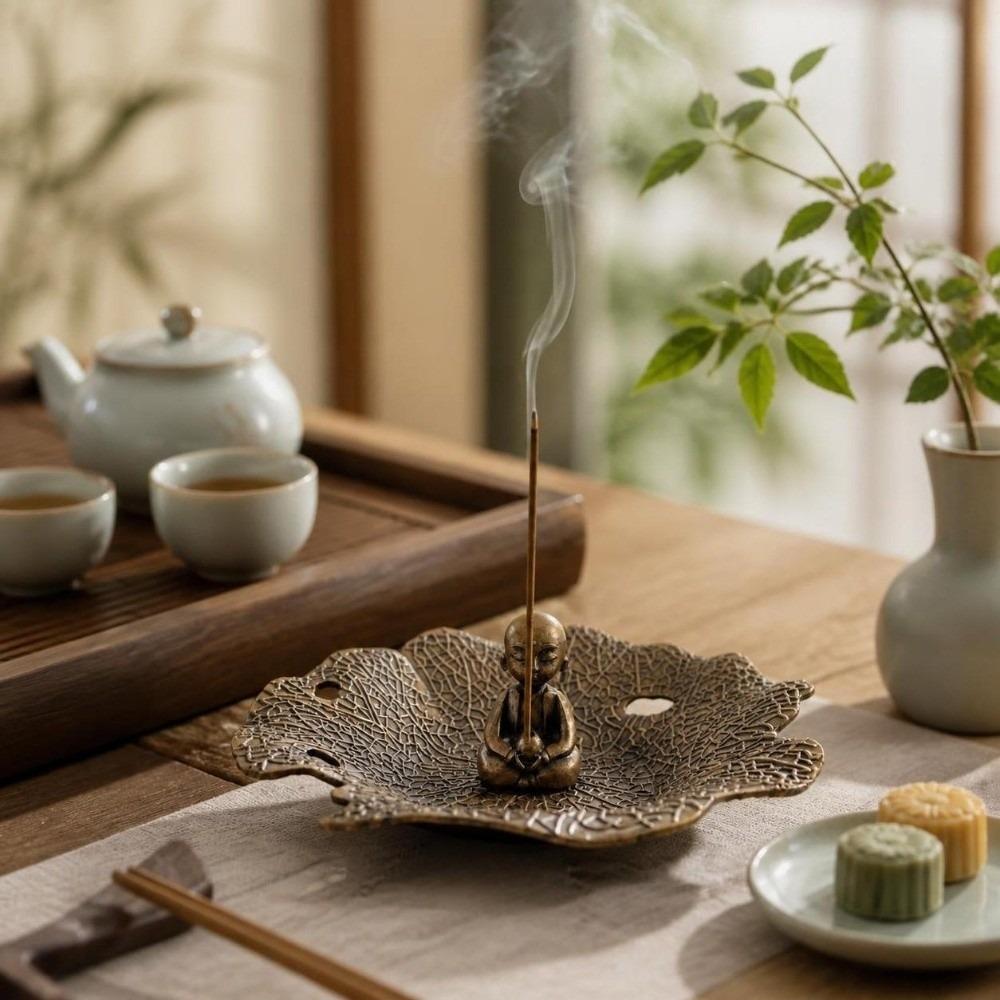 Lotus Leaf Base Incense Burner Tortoise Incense Burning Tray Frog Aromatherapy Stand Meditation