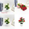 Romantic Rose Bonsai Artificial Plant For Valentines Day Gift And Indoor Decoration With Durable Material