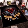 Guns N' Roses Skull Design Rug Non-slip rug suitable for living room and bedroom sofas