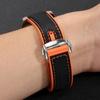 20mm 22mm Rubber Nylon Silicone Watch Band For Omega GMT Planet Ocean Seamaster Diver 300 Curved End Orange Watch Strap