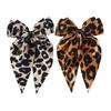 Women Hair Pin Bowknot Decor Leopard Print Satin Ribbon Bow Hair Barrette Large Bow Clip Hair Accessories