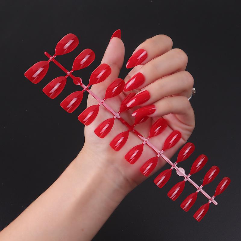 24 шт./компл. DIY быстрые ногти, глянцевые ногти с каплями воды, однотонные накладные ногти, разноцветные полоски, готовая одежда, дизайн ногтей