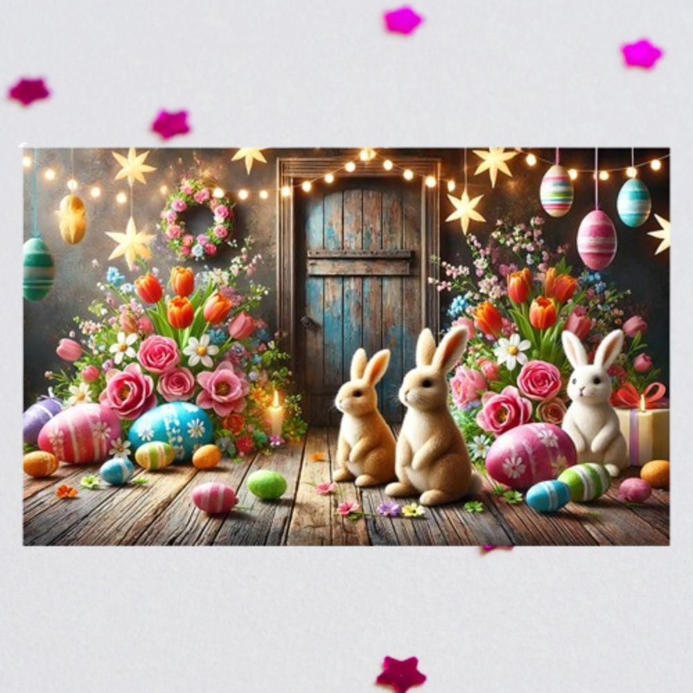 Cartoon Easter Photography Backdrop 180*110cm Easter Hanging Banner Photography Props