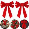 Red Christmas Bows for Tree and Door Decorations Premium Flannel Bowknots for Festive Home Decor and Gift Wrapping