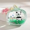Panda Doll Keychain Cute TV Liquid Acrylic Keychain Car Pendant Accessories Children's Keychain Gift Couple Keychain Wholesale