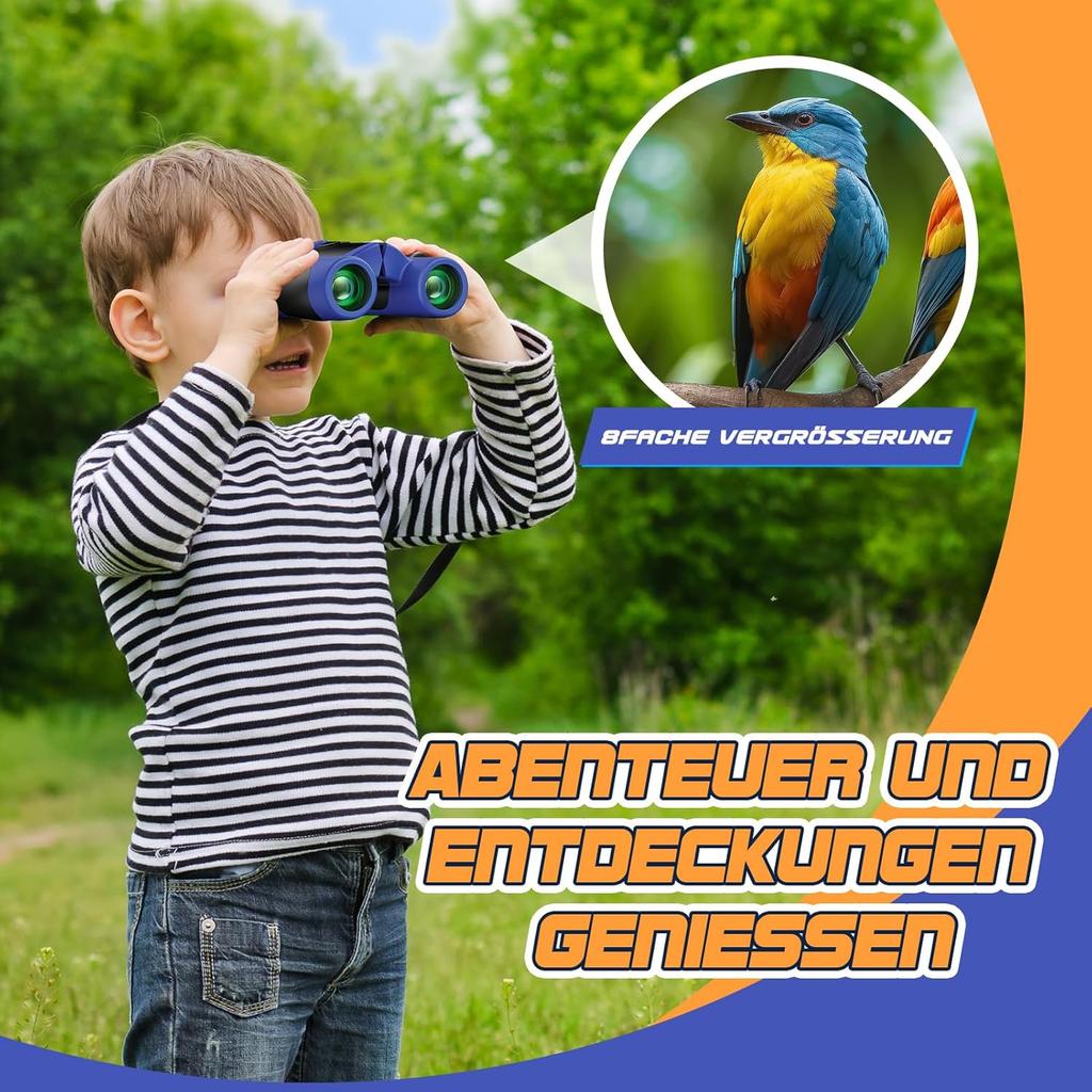 LetsGO Toyz 2020 Binoculars for Children, 8 X 21, Christmas Gift & Outdoor Toy
