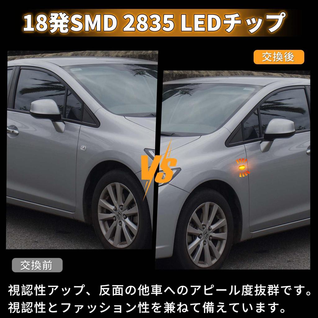 NEIFILES Civic 4D Civic Hybrid LED Side Marker Turn Signal Lamp Genuine Part Number Honda Fender Marker Inspection Full Set of Clear Unit,