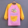 Kid's Waterproof Long-sleeved Reversible Painting Smock with Kindergarten Print - Protecting Clothes for Messy Activities.