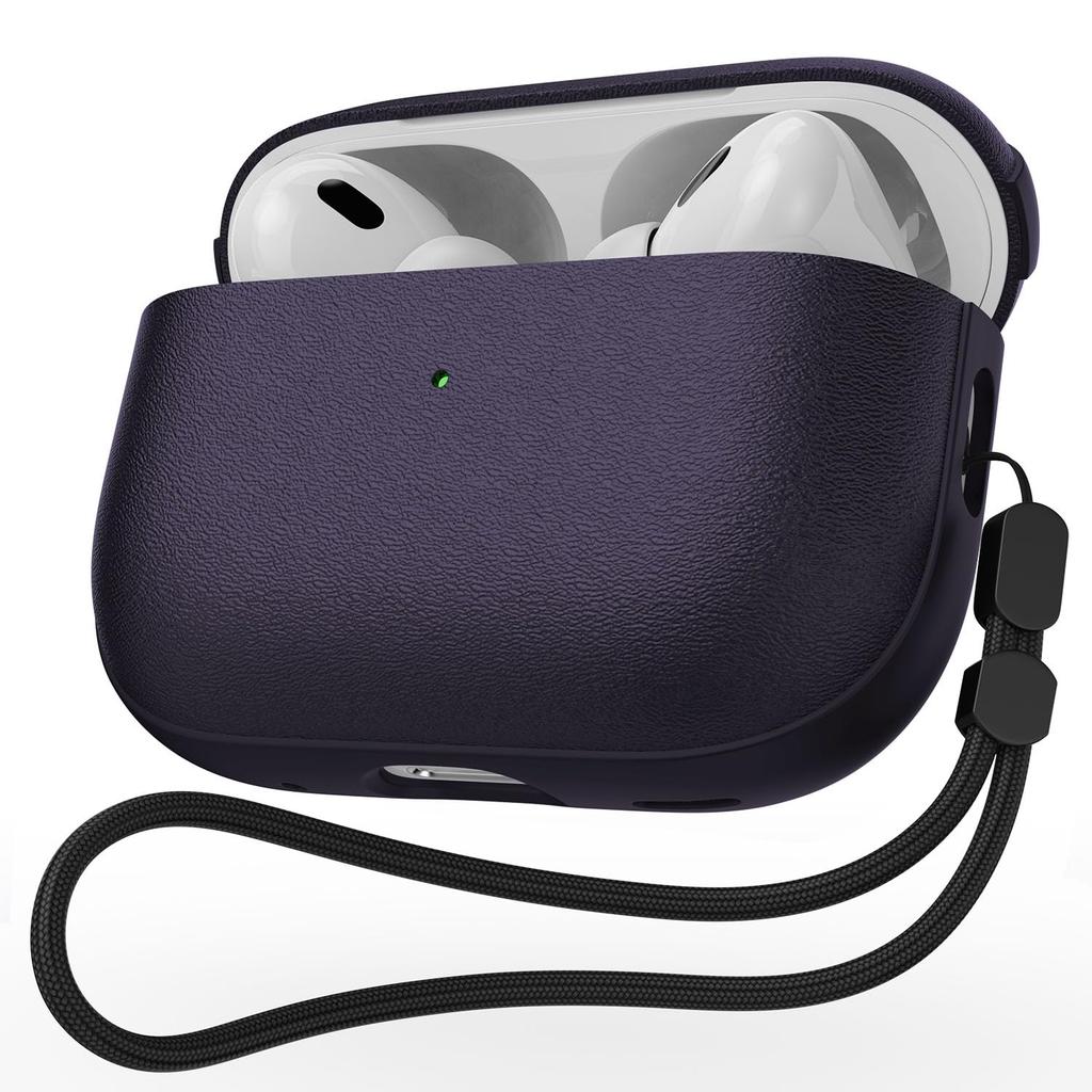 New For AirPods Pro 3 Earphone Case Leather Texture For AirPods Pro 3rd Generation Protective Case with Lanyard For AirPods Pro3