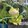 Мультяшные лягушки рыбалка садовая скульптура устойчивые к погодным условиям смолы ремесло фигурка для патио прудов и ландшафтного дизайна