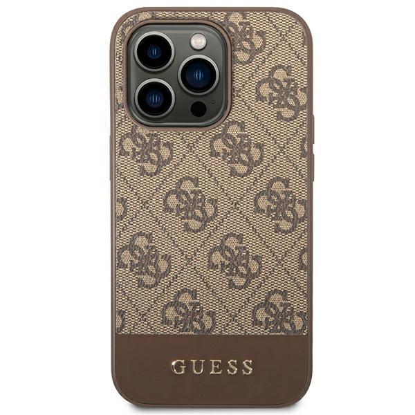 Guess Guhcp14Lg4Glbr Iphone 14 Pro6,1 Brązowy/Brown Twarde Etui Kolekcja Pasków 4G