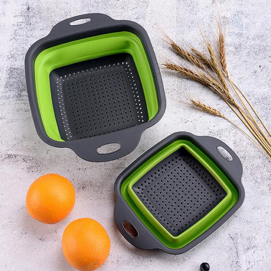 Складная корзина для слива с быстрым сливом, термостойкая, без содержания бисфенола А, кухонный дуршлаг для фруктов и овощей с ручками