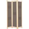 VidaXL Room Divider 3 Panels Brown 120x170x4 Cm Fabric