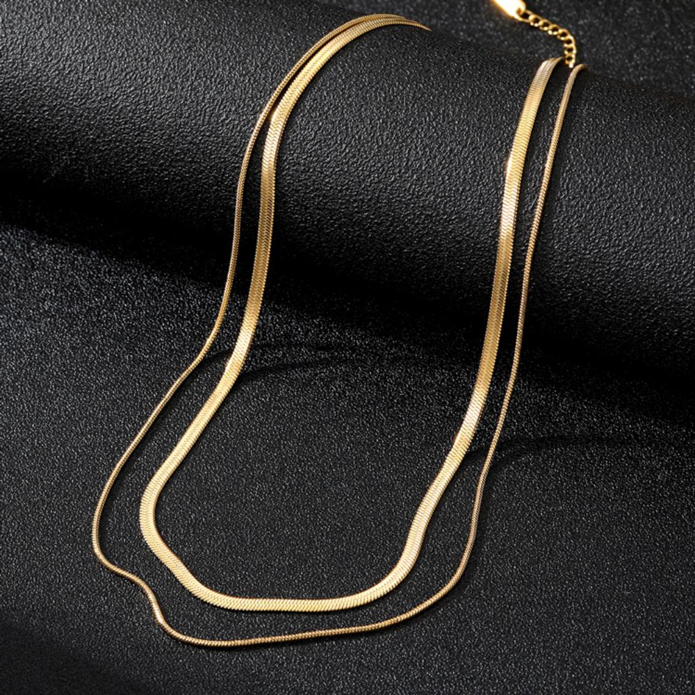 Модное роскошное ожерелье из двух предметов для девочек. Простая и универсальная цепочка на ключицу, демонстрирующая тонкий шарм и благородный темперамент, подарочное ожерелье.